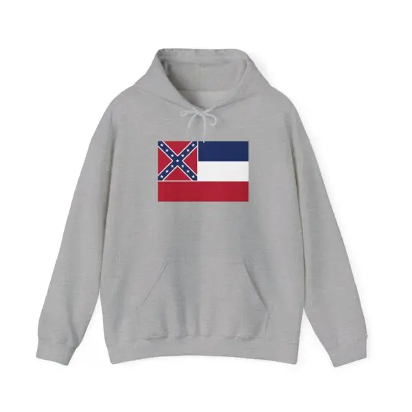 State Flag Graphic Hoodie, Cozy Casual Sweatshirt, Unisex Gift, Fall Fashion, Vintage Look - Mississippi