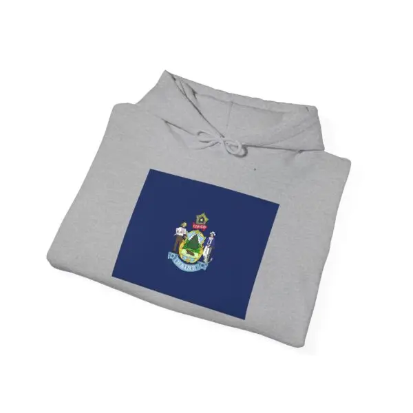 State Flag Graphic Hoodie, Cozy Casual Sweatshirt, Unisex Gift, Fall Fashion, Vintage Look - Maine - Image 4