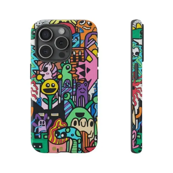 Colorful Phone Case with Fun Characters, Cute Phone Cover | Drawn by Margot - Image 44