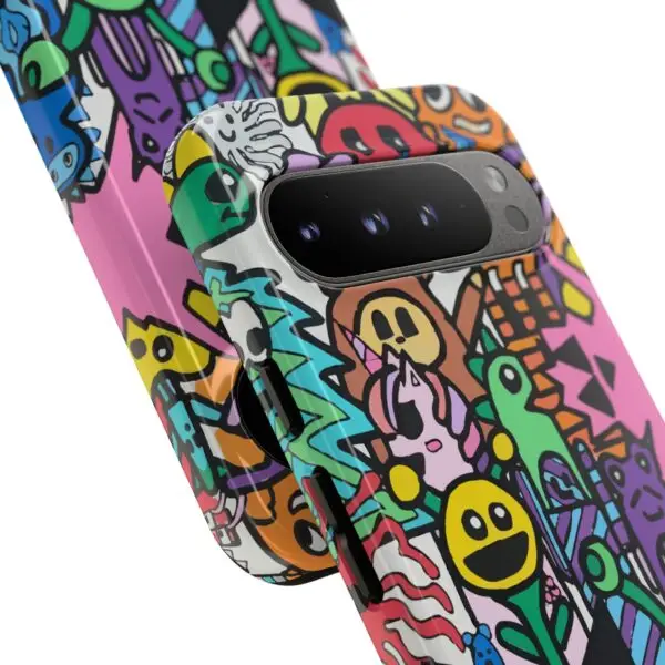 Colorful Phone Case with Fun Characters, Cute Phone Cover | Drawn by Margot - Image 93