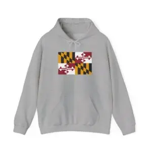 State Flag Graphic Hoodie, Cozy Casual Sweatshirt, Unisex Gift, Fall Fashion, Vintage Look - Maryland