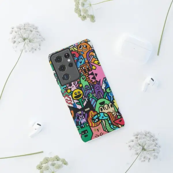 Colorful Phone Case with Fun Characters, Cute Phone Cover | Drawn by Margot - Image 122