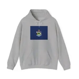 State Flag Graphic Hoodie, Cozy Casual Sweatshirt, Unisex Gift, Fall Fashion, Vintage Look - Maine