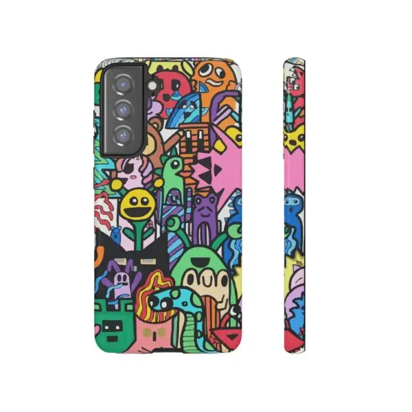 Colorful Phone Case with Fun Characters, Cute Phone Cover | Drawn by Margot - Image 129