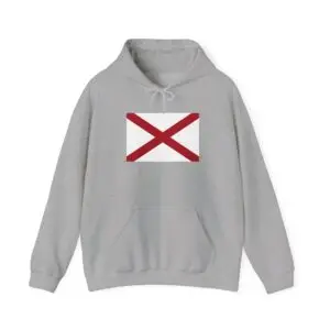 State Flag Graphic Hoodie, Cozy Casual Sweatshirt, Unisex Gift, Fall Fashion, Vintage Look - Alabama