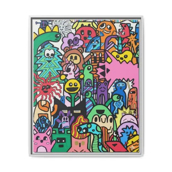 Colorful Framed Canvas Art - Whimsical Character Illustration Drawn by Margot and Printed on Canvas - Image 21