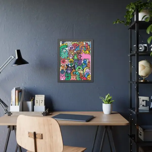 Vibrant Framed Paper Posters, Colorful Wall Art, Fun Home Decor, Playful Artwork for Kids' Rooms, Unique Gift Idea - Image 7