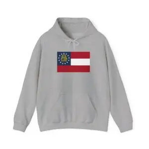 State Flag Graphic Hoodie, Cozy Casual Sweatshirt, Unisex Gift, Fall Fashion, Vintage Look - US_Georgia