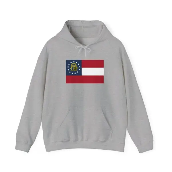 State Flag Graphic Hoodie, Cozy Casual Sweatshirt, Unisex Gift, Fall Fashion, Vintage Look - US_Georgia
