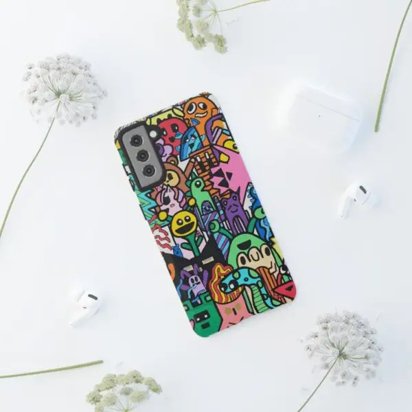 Colorful Phone Case with Fun Characters, Cute Phone Cover | Drawn by Margot - Image 120