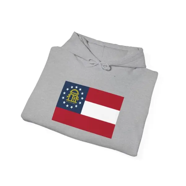 State Flag Graphic Hoodie, Cozy Casual Sweatshirt, Unisex Gift, Fall Fashion, Vintage Look - US_Georgia - Image 4