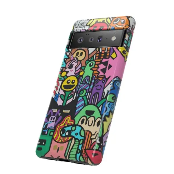 Colorful Phone Case with Fun Characters, Cute Phone Cover | Drawn by Margot - Image 154