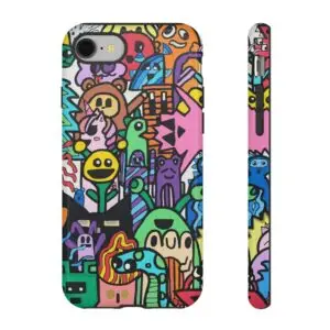 Colorful Phone Case with Fun Characters, Cute Phone Cover | Drawn by Margot
