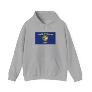 State Flag Graphic Hoodie, Cozy Casual Sweatshirt, Unisex Gift, Fall Fashion, Vintage Look - Oregon