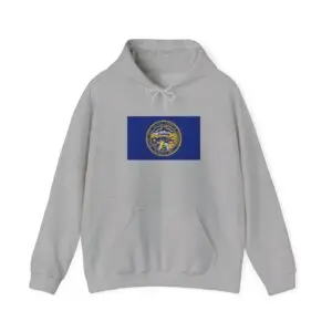 State Flag Graphic Hoodie, Cozy Casual Sweatshirt, Unisex Gift, Fall Fashion, Vintage Look - Nebraska