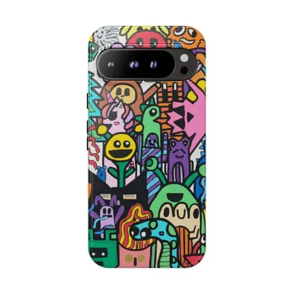 Colorful Phone Case with Fun Characters, Cute Phone Cover | Drawn by Margot - Image 92