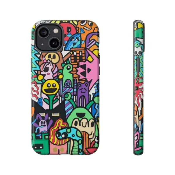 Colorful Phone Case with Fun Characters, Cute Phone Cover | Drawn by Margot - Image 30