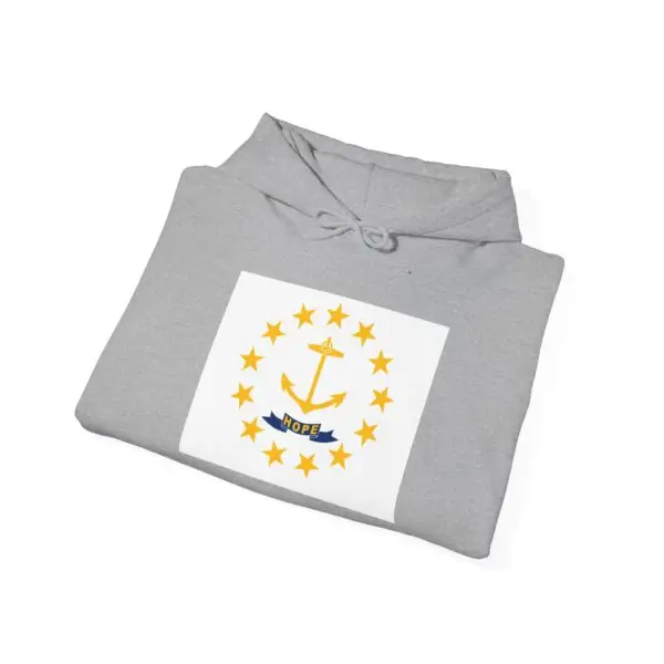 State Flag Graphic Hoodie, Cozy Casual Sweatshirt, Unisex Gift, Fall Fashion, Vintage Look - Rhode_Island - Image 4