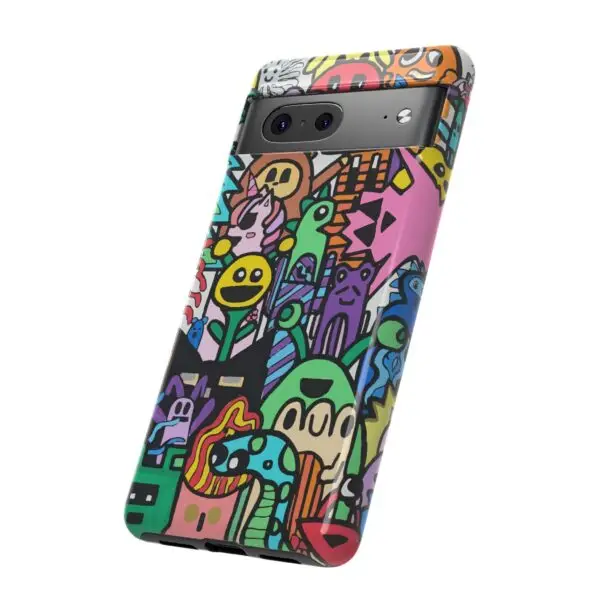 Colorful Phone Case with Fun Characters, Cute Phone Cover | Drawn by Margot - Image 150
