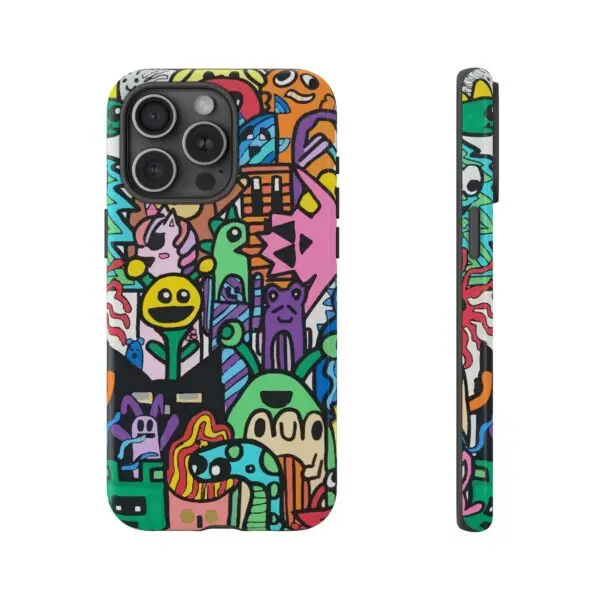 Colorful Phone Case with Fun Characters, Cute Phone Cover | Drawn by Margot - Image 47