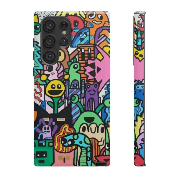 Colorful Phone Case with Fun Characters, Cute Phone Cover | Drawn by Margot - Image 135