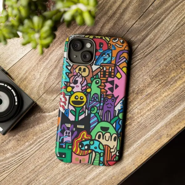Colorful Phone Case with Fun Characters, Cute Phone Cover | Drawn by Margot - Image 43