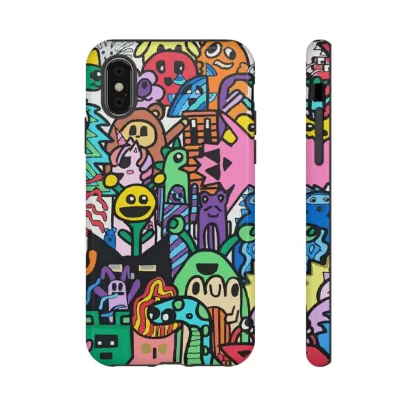 Colorful Phone Case with Fun Characters, Cute Phone Cover | Drawn by Margot - Image 3