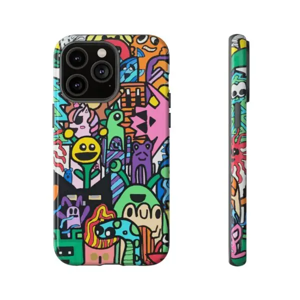 Colorful Phone Case with Fun Characters, Cute Phone Cover | Drawn by Margot - Image 34