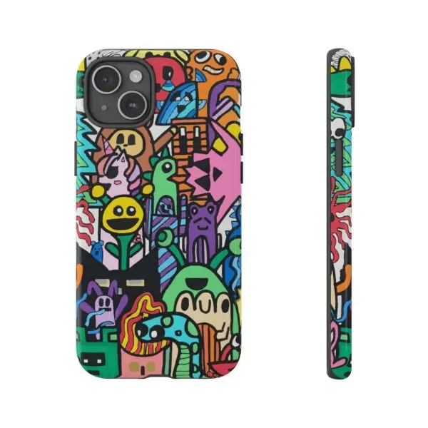 Colorful Phone Case with Fun Characters, Cute Phone Cover | Drawn by Margot - Image 41