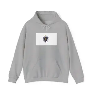 State Flag Graphic Hoodie, Cozy Casual Sweatshirt, Unisex Gift, Fall Fashion, Vintage Look - Massachusetts