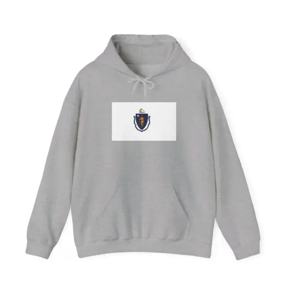 State Flag Graphic Hoodie, Cozy Casual Sweatshirt, Unisex Gift, Fall Fashion, Vintage Look - Massachusetts