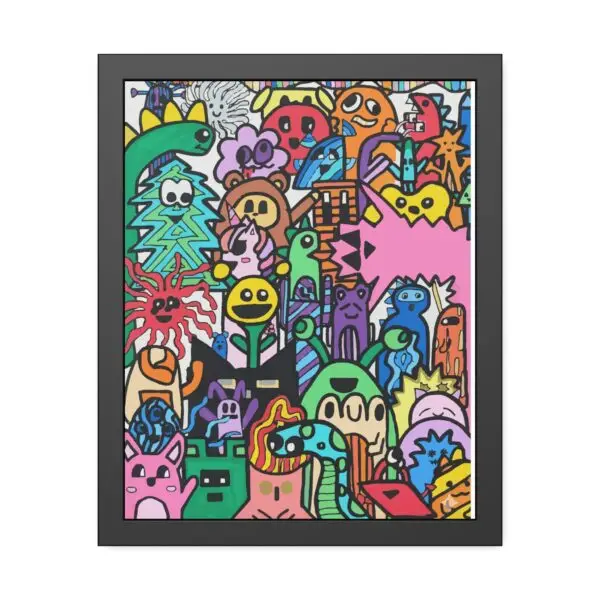 Vibrant Framed Paper Posters, Colorful Wall Art, Fun Home Decor, Playful Artwork for Kids' Rooms, Unique Gift Idea - Image 5