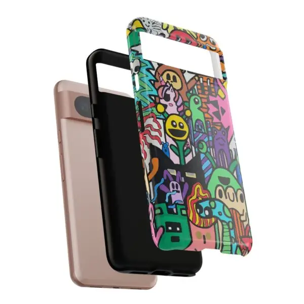 Colorful Phone Case with Fun Characters, Cute Phone Cover | Drawn by Margot - Image 69