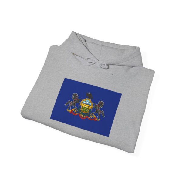State Flag Graphic Hoodie, Cozy Casual Sweatshirt, Unisex Gift, Fall Fashion, Vintage Look - Pennsylvania - Image 4