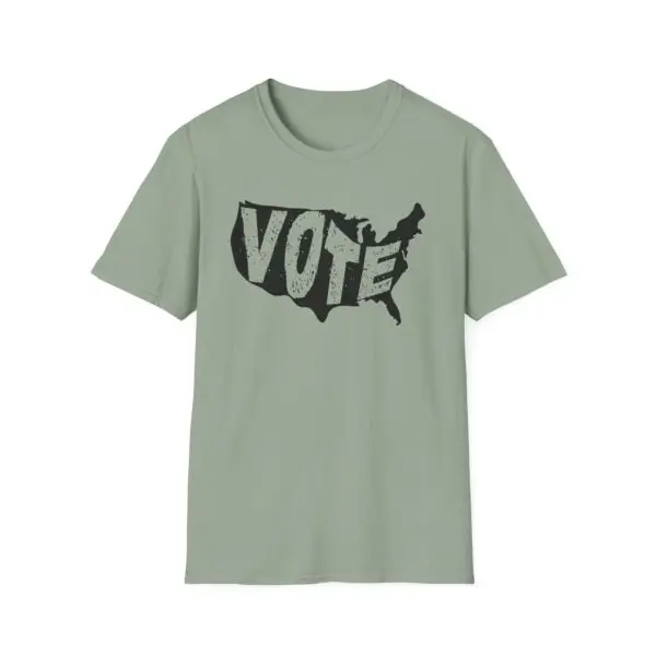 VOTE  - USA Outline - Unisex Softstyle T-Shirt - Image 3