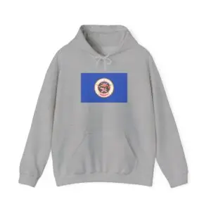 State Flag Graphic Hoodie, Cozy Casual Sweatshirt, Unisex Gift, Fall Fashion, Vintage Look - Minnesota