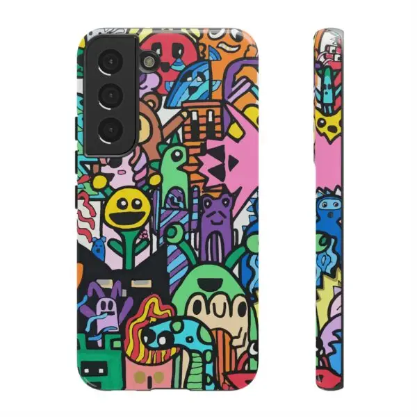 Colorful Phone Case with Fun Characters, Cute Phone Cover | Drawn by Margot - Image 131