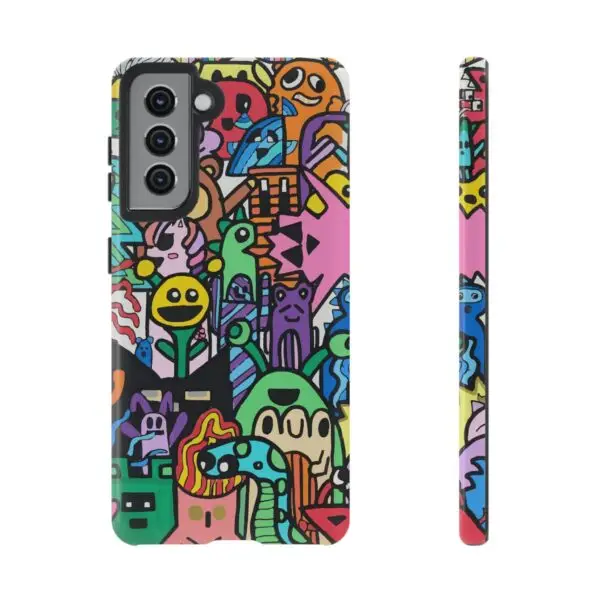 Colorful Phone Case with Fun Characters, Cute Phone Cover | Drawn by Margot - Image 117