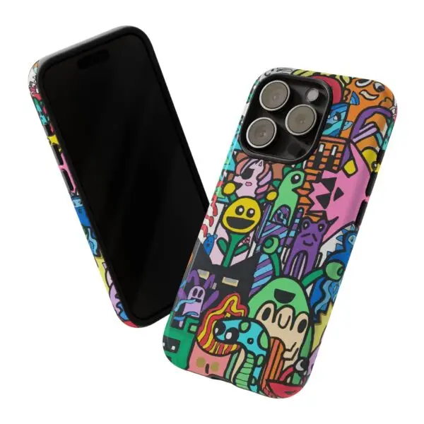 Colorful Phone Case with Fun Characters, Cute Phone Cover | Drawn by Margot - Image 45