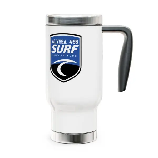 Stainless Steel Travel Mug, 14oz,  Surf2025  - Alyssa - Image 4
