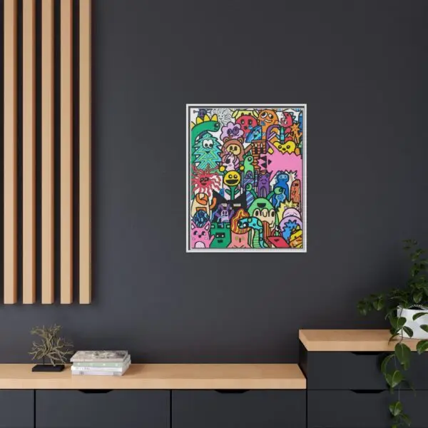 Colorful Framed Canvas Art - Whimsical Character Illustration Drawn by Margot and Printed on Canvas - Image 24