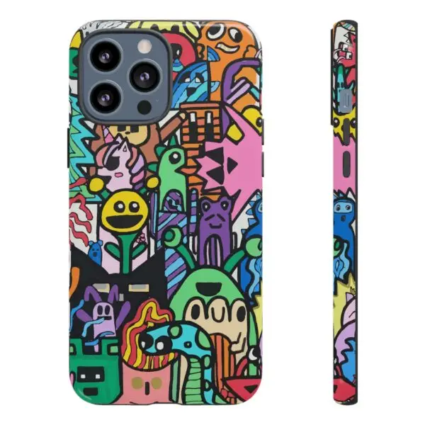 Colorful Phone Case with Fun Characters, Cute Phone Cover | Drawn by Margot - Image 20