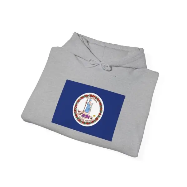 State Flag Graphic Hoodie, Cozy Casual Sweatshirt, Unisex Gift, Fall Fashion, Vintage Look - Virginia - Image 4
