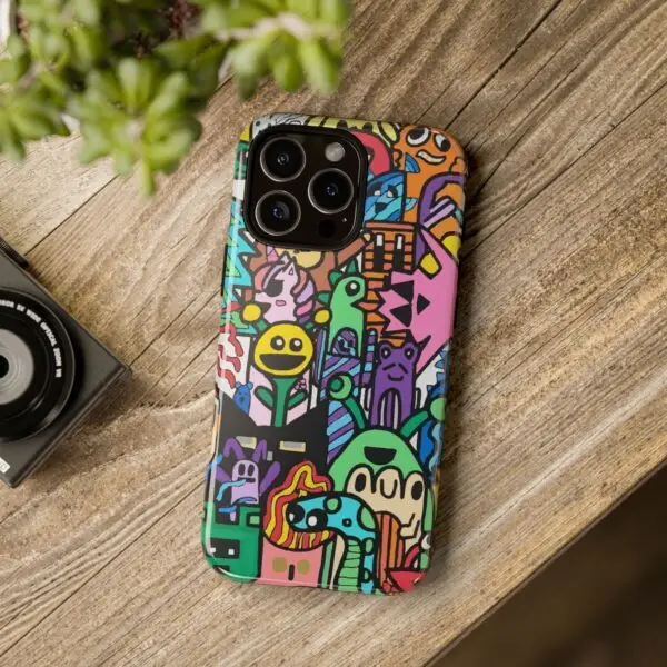 Colorful Phone Case with Fun Characters, Cute Phone Cover | Drawn by Margot - Image 85