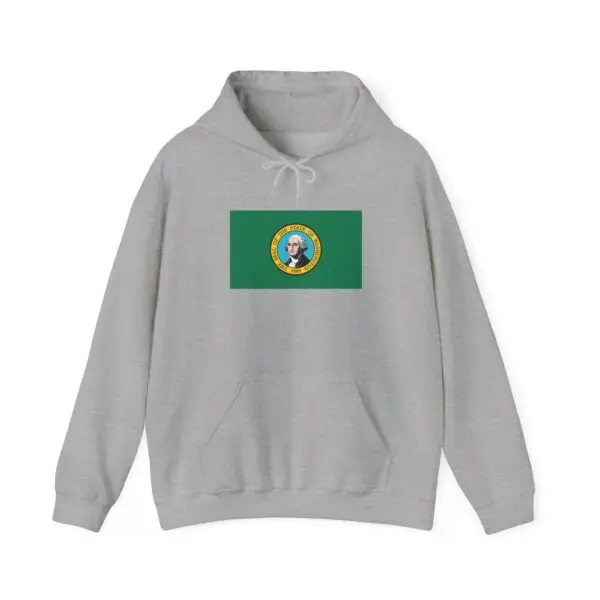 State Flag Graphic Hoodie, Cozy Casual Sweatshirt, Unisex Gift, Fall Fashion, Vintage Look - Washington