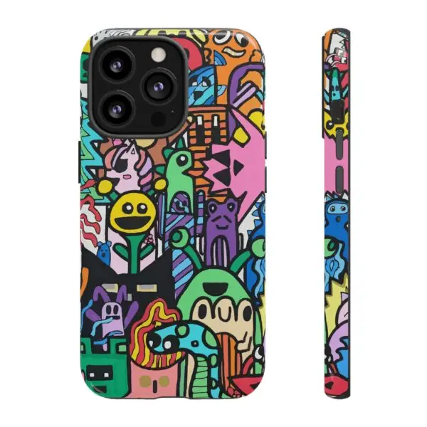 Colorful Phone Case with Fun Characters, Cute Phone Cover | Drawn by Margot - Image 18