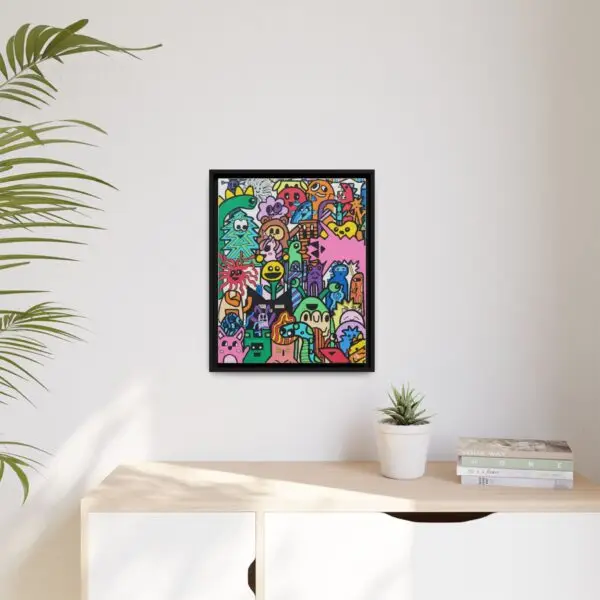Colorful Framed Canvas Art - Whimsical Character Illustration Drawn by Margot and Printed on Canvas - Image 3