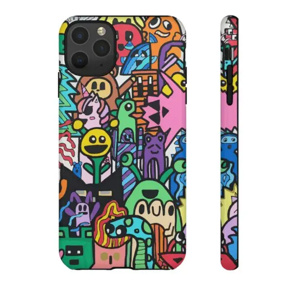 Colorful Phone Case with Fun Characters, Cute Phone Cover | Drawn by Margot - Image 9