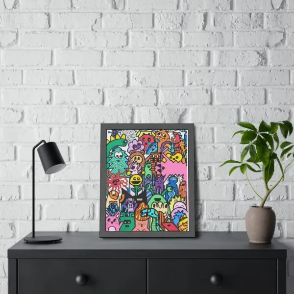 Vibrant Framed Paper Posters, Colorful Wall Art, Fun Home Decor, Playful Artwork for Kids' Rooms, Unique Gift Idea - Image 8