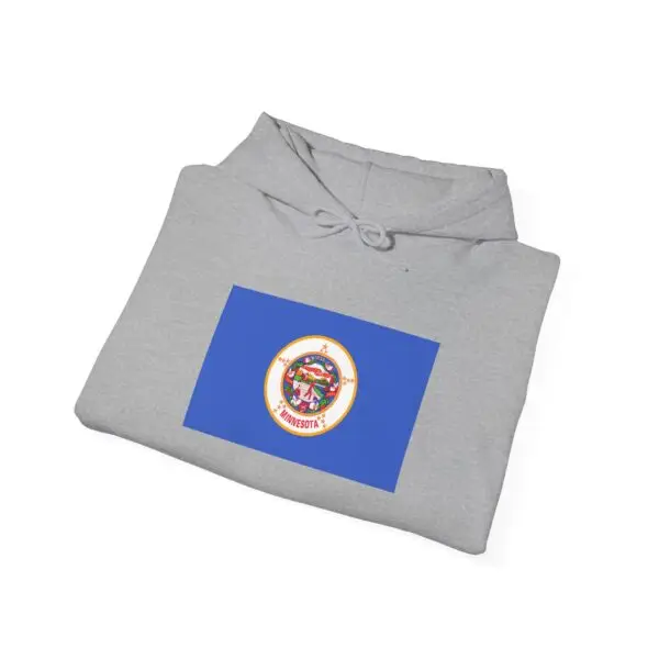 State Flag Graphic Hoodie, Cozy Casual Sweatshirt, Unisex Gift, Fall Fashion, Vintage Look - Minnesota - Image 4